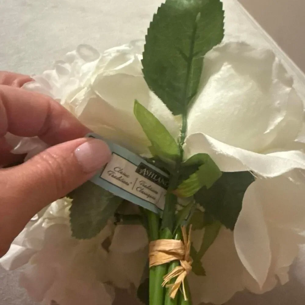 Artificial White Peony Bouquet Wedding Floral Centerpiece Décor